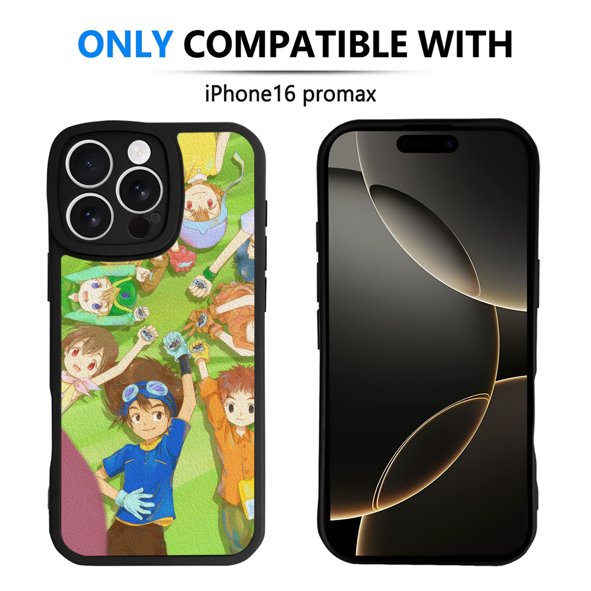 （画像用） Digimon デジタルモンスター/デジモン 【iPhone 16シリーズ対応】シリコンスマホケース（レザー調） 材質：シリコン